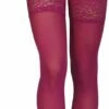 Uitgang 🥰 Annes Styling Annes Ondoorzichtige Hold Up Kousen Met Kanten Band Truss 60 Denier, Plus Size,donker Roze (Grape), Maat XL/XXL ( 5/6) 🎉 -Beenmode Winkel 295x840 4