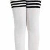 Kopen ⌛ Merkloos SissyMarket - Sissy Knie Sokken - Wit Met Zwarte Strepen 😀 -Beenmode Winkel 324x840 1