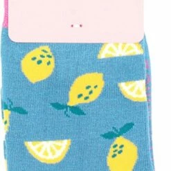 Begroting 🔔 Merkloos Miss Sparrow Bamboe Damessokken Lemons Denim 🌟 -Beenmode Winkel 379x840 2