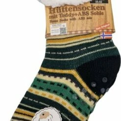 Nieuw 😉 Antonio Dames Huissokken - Gestreept Groen - Antislip ABS - One Size (35-42) - Warme Sokken - Huissloffen - Kerstcadeau Voor Vrouwen ✨