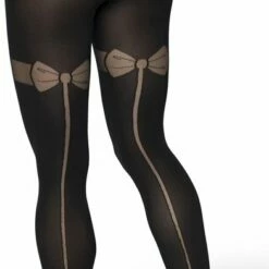 Kopen 😀 Bonnie Doon Dames Panty 40 Denier Met Strik Patroon Zwart Maat L/XL - Chique Panty - Strikjes Dessin - Brede Boord - Comfort - Strikken - Strik Print - Little Bows On Top Tights - Feestelijk - Black - BP201901.1 ⭐ -Beenmode Winkel 392x840 2