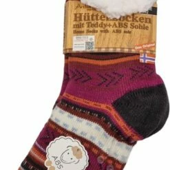 Beste deal 😉 Antonio Dames Huissokken - Gestreept Paars - Antislip ABS - One Size (35-42) - Warme Sokken - Huissloffen - Kerstcadeau Voor Vrouwen 🤩