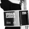 Promo 👍 Urban Classics Sokken -43/46- Sport 3-Pack Zwart/Grijs 🤩