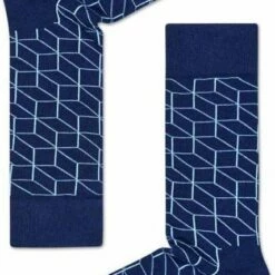 Korting 🤩 Happy 🧦 Socks - Optic Sock Blauw - Maat 36-40 🤩