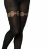 Kopen 😀 Bonnie Doon Dames Panty 40 Denier Met Strik Patroon Zwart Maat L/XL - Chique Panty - Strikjes Dessin - Brede Boord - Comfort - Strikken - Strik Print - Little Bows On Top Tights - Feestelijk - Black - BP201901.1 ⭐ -Beenmode Winkel 467x840