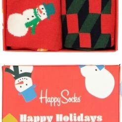 Beste deal ๐ Happy ๐งฆ Socks Snowman ๐งฆ Socks Gift Set (2-pack) - Unisex Sokken - Sneeuwpoppen - Unisex - Maat: 36-40 ๐ฏ