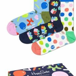 Begroting 👏 Happy 🧦 Socks XBIR08-0150 Happy 🥳 Birthday 3-pack Gift Box - Maat 41-46 ⌛