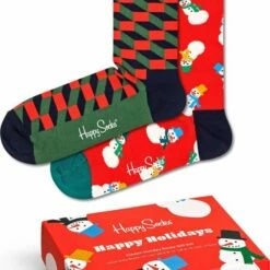 Beste deal 🎁 Happy 🧦 Socks Snowman 🧦 Socks Gift Set (2-pack) - Unisex Sokken - Sneeuwpoppen - Unisex - Maat: 36-40 💯 -Beenmode Winkel 506x840