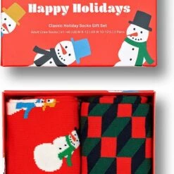 Beste deal 🎁 Happy 🧦 Socks Snowman 🧦 Socks Gift Set (2-pack) - Unisex Sokken - Sneeuwpoppen - Unisex - Maat: 36-40 💯 -Beenmode Winkel 516x840