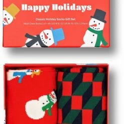 Beste deal 🎁 Happy 🧦 Socks Snowman 🧦 Socks Gift Set (2-pack) - Unisex Sokken - Sneeuwpoppen - Unisex - Maat: 36-40 💯 -Beenmode Winkel 526x840