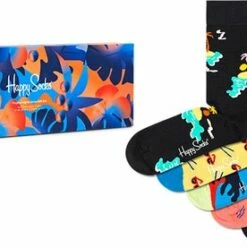 Flash-uitverkoop โค๏ธ Merkloos Happy ๐งฆ Socks Tropical Night ๐งฆ Socks Gift Box (5-Pack) - Maat 36-40 โค๏ธ