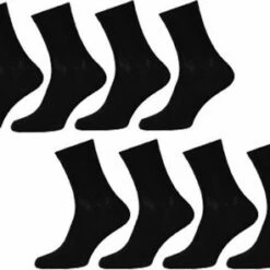 Uitgang ⌛ Apollo Sokken Heren - Sokken Dames - Unisex - Zwart - Maat 36/41 - 10 Paar 😍