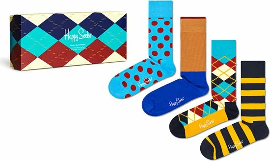 Hete verkoop ⨠Happy 𧦠Socks HSXCCS09-6300 4-Pack Classics 𧦠Socks Gift Set Q3-22 ⨠4 Hete verkoop ⨠Happy 𧦠Socks HSXCCS09-6300 4-Pack Classics 𧦠Socks Gift Set Q3-22 ⨠- Afbeelding 2