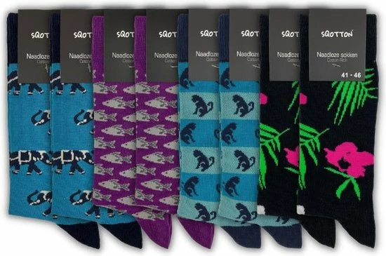 Beste Verkoop π― 8 Paar SQOTTON - Naadloze Sokken - Tropical - Maat 41-46 β€οΈ 5 Beste Verkoop π― 8 Paar SQOTTON - Naadloze Sokken - Tropical - Maat 41-46 β€οΈ - Afbeelding 3