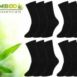 Begroting ❤️ Bamboo Essentials - Bamboe Sokken Heren 39 42 - Sokken Dames Maat 39 42 - 12 Paar - Zwart - Lange Sokken - Kousen Heren Sokken - Kousen Dames Sokken - Anti Zweet - Duurzaam 🤩