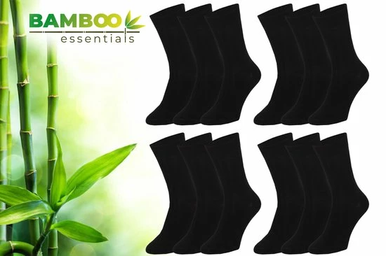 Begroting ❤️ Bamboo Essentials - Bamboe Sokken Heren 39 42 - Sokken Dames Maat 39 42 - 12 Paar - Zwart - Lange Sokken - Kousen Heren Sokken - Kousen Dames Sokken - Anti Zweet - Duurzaam 🤩 3 Begroting ❤️ Bamboo Essentials - Bamboe Sokken Heren 39 42 - Sokken Dames Maat 39 42 - 12 Paar - Zwart - Lange Sokken - Kousen Heren Sokken - Kousen Dames Sokken - Anti Zweet - Duurzaam 🤩