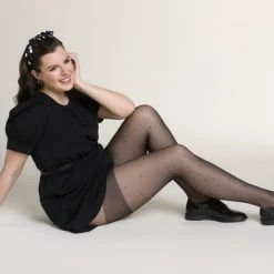 Gloednieuw 💯 Gabriella Zwarte Super Elastische Panty Met Stippen Xenia Puntina-plus Size Maat-15 Denier-maat XXXL ( 7 ) 🌟 -Beenmode Winkel 550x366 24