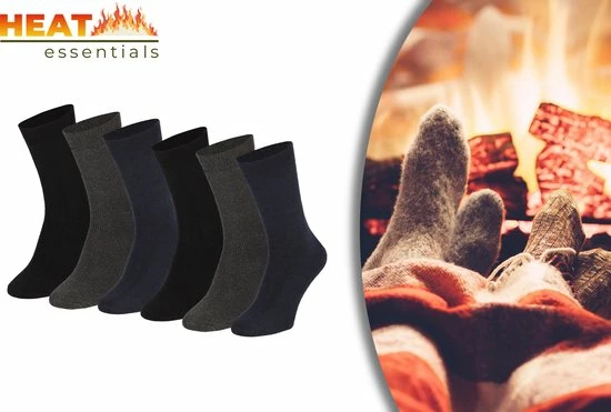 Begroting π Merkloos Heat Essentials - Thermo Sokken - Warme Sokken - Huissokken - Dikke Sokken - 6 Paar - Assorted - 39-42 π― 3 Begroting π Merkloos Heat Essentials - Thermo Sokken - Warme Sokken - Huissokken - Dikke Sokken - 6 Paar - Assorted - 39-42 π―