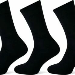 Goedkoopste ❤️ Teckel Comfort Sokken Badstof Zool - Zwart - 40/46 - 3 Pack 💯