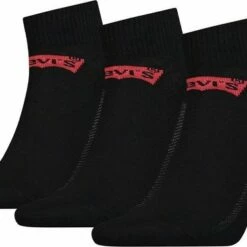 Nieuw 🤩 Levi's Mid Cut Batwing Logo Jet Black 3-Pack 😍