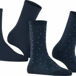 Hete verkoop 🎁 Esprit Playful Dot 2-Pack Versterkte Damessokken Met Patroon Ademend Gestippeld In Dobbelpak Duurzaam Biologisch Katoen Multipack Blauw Dames Sokken - Maat 35-38 👏 -Beenmode Winkel 550x378