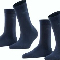 Kopen 🔥 Esprit Uni 2-Pack Zacht Biologisch Zonder Motief Ondoorzichtig Mid-rise Comfortabel Set Katoen Multipack Blauw Dames Sokken - Maat 35-38 ✨ -Beenmode Winkel 550x380 1