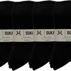 Top 10 🌟 Sukats® 8 Paar Merino Wollen Sokken - Maat 39-42 - Badstof Zool - Naadloos - Verstevigde Hak En Teen - Navy Blue - Unisex 😉