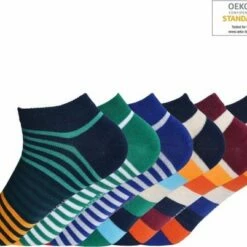 Beste deal ✔️ Gianvaglia Katoenen Enkelsokken Gestreept 12 Paar -Gianvaglia-39-42-sokken ✔️ -Beenmode Winkel 550x402 8