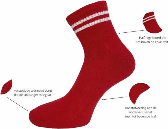Beste Verkoop π 6 Paar Quarter π Sneakersokken - SQOTTON - Rood-Wit Gestreept - Maat 39-42 βοΈ 4 Beste Verkoop π 6 Paar Quarter π Sneakersokken - SQOTTON - Rood-Wit Gestreept - Maat 39-42 βοΈ - Afbeelding 2