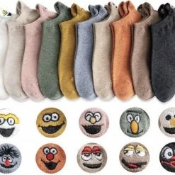 Beste deal ❤️ Merkloos 10 Paar Leuke Sokken One-size Maat 35-42 - Grappige Sokken - Sokken Heren - Sokken Dames - Leuke Sokken - 👟 Sneakersokken - Vrolijke Sokken 🔥