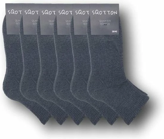 Gloednieuw π 6 Paar Badstof Quarter π Sneakersokken - SQOTTON - Grijs - Maat 39-42 π 4 Gloednieuw π 6 Paar Badstof Quarter π Sneakersokken - SQOTTON - Grijs - Maat 39-42 π - Afbeelding 2