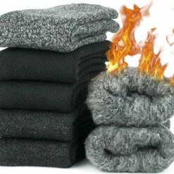 Korting 😍 GoWith - Wollen Sokken - Noorse Sokken - 1 Paar - Warme Sokken - Huis Sokken - Winter Sokken - Heren Sokken - Sokken Dames - Harige Sokken - Kleur Antraciet - Maat 39-42 🔥