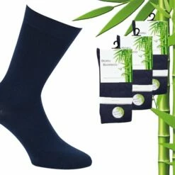 Goedkoop 🎉 3 Paar Boru Bamboo Sokken - Bamboe - Donker Blauw - Maat 39-42 🤩