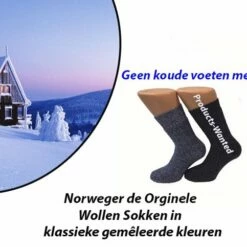 Hete verkoop ✨ Merkloos 4-Paar Norweger De Orginele Wollen Sokken In Navy En Blauw Met Antraciet 39-42 ⌛