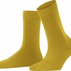 Begroting 👏 FALKE ClimaWool Versterkt Zonder Patroon Ademend Warm Droog Milieuvriendelijk Elegant Duurzaam Lyocell Maagdelijke Wol Geel Dames Sokken - Maat 39-40 👏