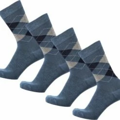 Gloednieuw ⭐ Bamboe Sokken | Geruite Sokken | Anti-zweet Sokken | Naadloze Sokken | Heren Sokken | Dames Sokken | 4 Paar - 👖 Jeans | Maat: 46/47 | Merk: Bamboosa 💯