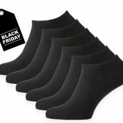 Coupon ๐ Merkloos Zwarte Enkelsokken - Maat 39/42 - 6 Paar - Naadloos - Katoen ๐