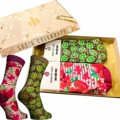 Hete verkoop ⌛ Sock My Feet - Grappige Sokken Dames - 2pack - Maat 39-42 - Moederdag Cadeautje - Sokken Giftbox - Funny 🧦 Socks - Vrolijke Sokken - Kiwi Print - Cadeau Dames - Gekke Sokken - Grappige Cadeaus - 🧦 Socks First. 😉