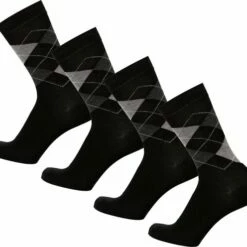 Beste Pirce ❤️ Bamboe Sokken | Geruite Sokken | Anti-zweet Sokken | Naadloze Sokken | Heren Sokken | Dames Sokken | 4 Paar - Zwart | Maat: 43-45 | Merk: Bamboosa 🛒