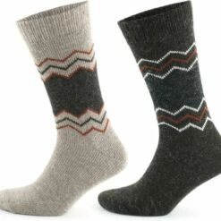 Goedkoopste 😉 GoWith-wollen Sokken-alpaca Sokken-huissokken-2 Paar-warme Sokken-wintersokken-thermosokken-huissokken-bruin-beige-maat 39-42 🔔