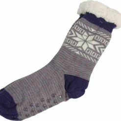 Hete verkoop 🔥 Merkloos Huissokken Antislip Sneeuwvlok Melange Paars/Mauve - Maat 36-41 ✔️