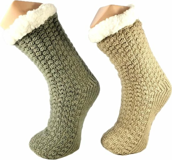 Beste Verkoop π Merkloos Huissokken - Dames - Anti Slip - Zachte Warme Voering - Voordeel Pack 2 Paar !! - Grijs & Beige - One Size π― 3 Beste Verkoop π Merkloos Huissokken - Dames - Anti Slip - Zachte Warme Voering - Voordeel Pack 2 Paar !! - Grijs & Beige - One Size π―