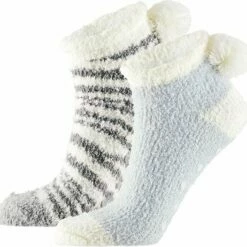 Aanbiedingen 🔔 Lage Bedsokken Dames | Grijs|Zwart | One Size | Slaapsokken | Warme Sokken Dames | Winter Sokken | Bedsokken Dames Maat 39 42 | Fluffy Sokken | Warme Sokken | Bedsokken | Fleece Sokken | Apollo ✔️