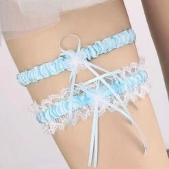 Uitgang 🥰 New Age Devi Kousenband - Bruiloft Lingerie - Stretch - Blauw 💯 -Beenmode Winkel 550x527 1