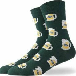 Nieuw 🎁 Winkrs Bier Sokken Met Bierpullen - Grappige Sokken Groen - Maat 38-43 - Oktoberfest 🔥
