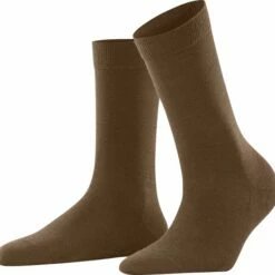 Begroting ๐ FALKE Softmerino Dik Halfhoog Comfortabel Zonder Motief Zacht Winter Warm Ondoorzichtig Merinowol Katoen Bruin Dames Sokken - Maat 39-40 ๐งจ