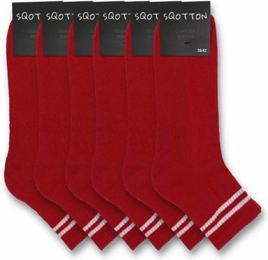 Beste Verkoop π 6 Paar Quarter π Sneakersokken - SQOTTON - Rood-Wit Gestreept - Maat 39-42 βοΈ 5 Beste Verkoop π 6 Paar Quarter π Sneakersokken - SQOTTON - Rood-Wit Gestreept - Maat 39-42 βοΈ - Afbeelding 3