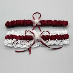 Beste Verkoop 🔥 New Age Devi Kousenband - Bruiloft Lingerie - Stretch - Bordeaux Rood ✔️