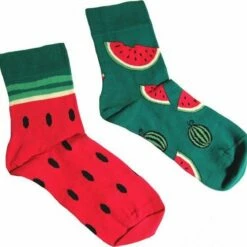 Beste deal ⌛ 2 Pack Gatta-Wola Katoenen Lange Sokken Funky, 2 Verschillende Patronen, Maat 43-46, Watermeloen Patroon 🧨 -Beenmode Winkel 550x541