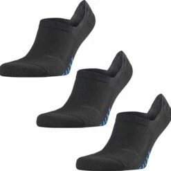Gloednieuw โจ FALKE Cool Kick 3-Pack Unisex Kousenvoetjes - Zwart - Maat 44-45 ๐